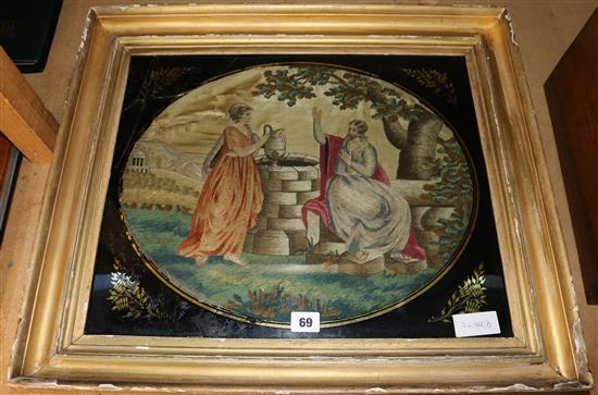 Regency silkwork picture (a/f)
